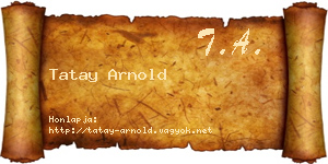 Tatay Arnold névjegykártya